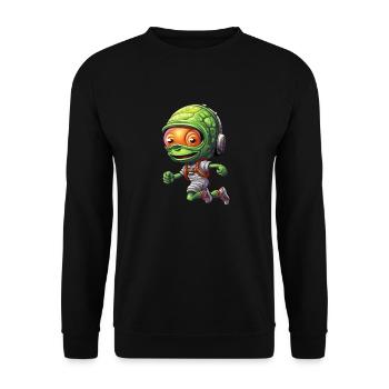 Alien Jogger: Sprint & Marathon Running Design - Unisex Sweatshirt - black - Front - Alina (178cm) & Michal (187cm)