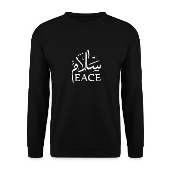 Frieden - Unisex Pullover - Schwarz - Vorne - Alina (178cm) & Michal (187cm)