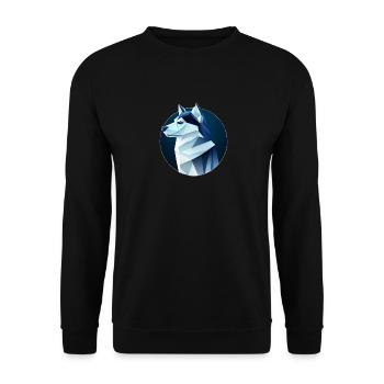 Husky-Hund wie ein Wolf - Unisex Pullover - Schwarz - Vorne - Alina (178cm) & Michal (187cm)