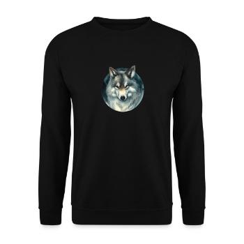 fox wild dog menacing illustration in a circle of glances - Unisex Sweatshirt - black - Front - Alina (178cm) & Michal (187cm)
