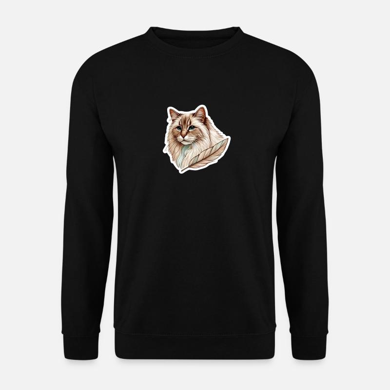 Chat élégant - Compagnon plume - Sweat-shirt Unisexe - noir