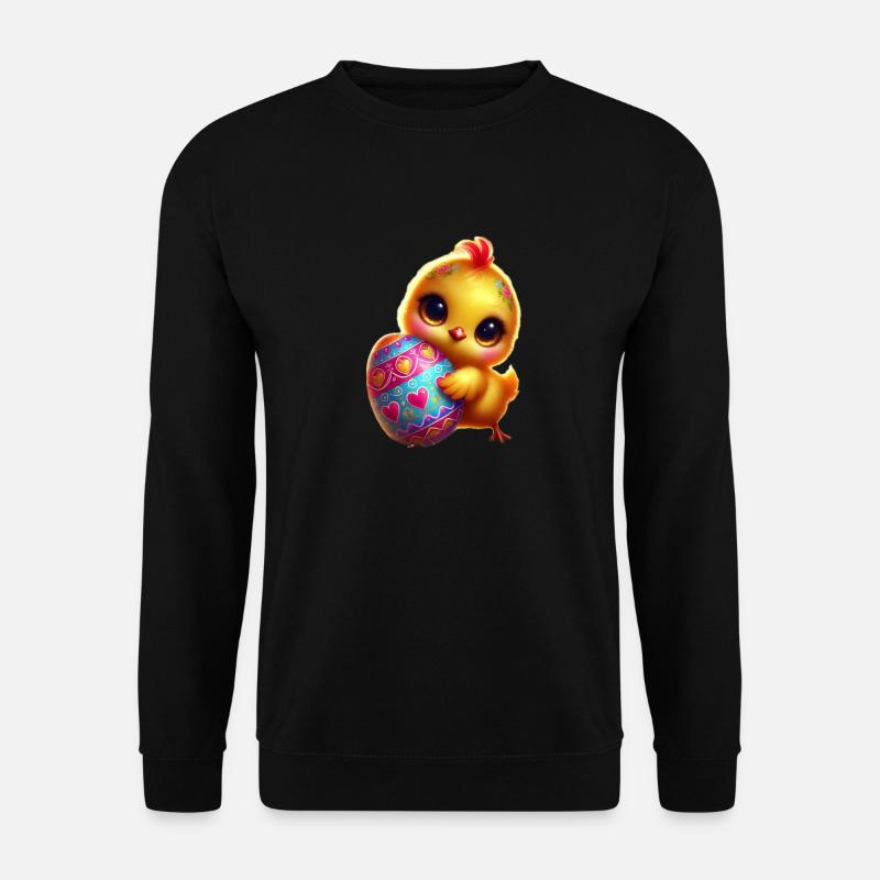 Poussins de Pâques avec oeuf - Sweat-shirt Unisexe - noir