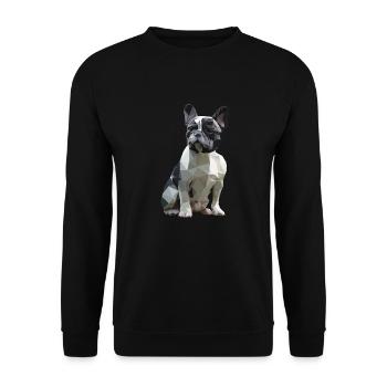 French Bulldog Low Poly Design - Unisex Sweatshirt - black - Front - Alina (178cm) & Michal (187cm)