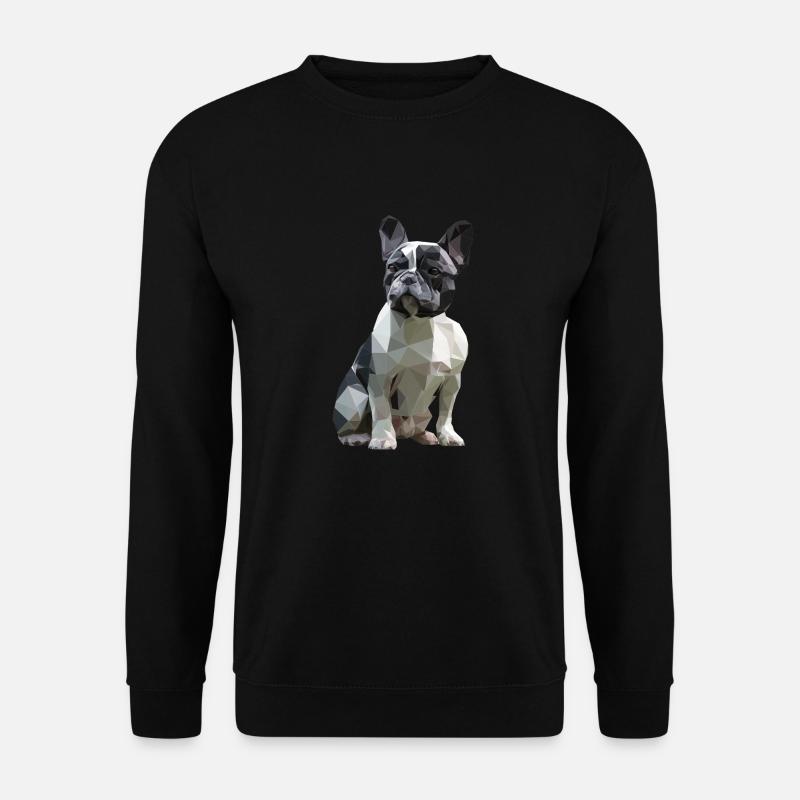 Bouledogue français Low Poly Design - Sweat-shirt Unisexe - noir