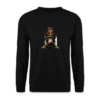 Peace Steampunk Train - Unisex Pullover - Schwarz - Vorne - Alina (178cm) & Michal (187cm)