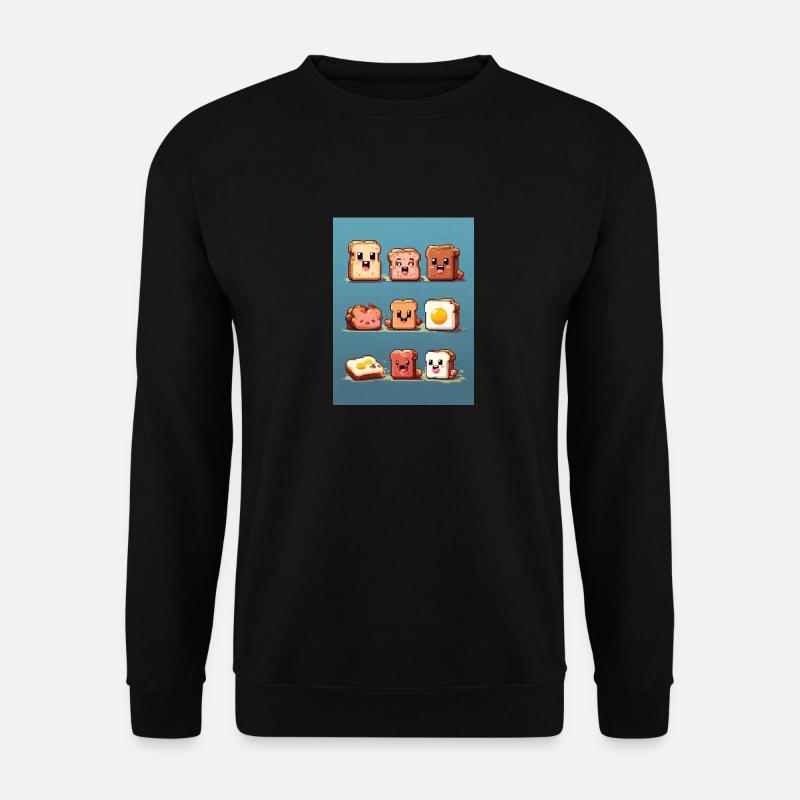 Pixelart, Frühstück - Unisex Pullover - Schwarz