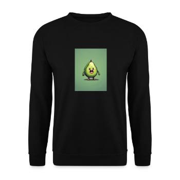 Pixelart Avocado - Unisex Pullover - Schwarz - Vorne - Alina (178cm) & Michal (187cm)