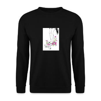 Floral Skate Art – Anime Street Style! - Unisex Sweatshirt - black - Front - Alina (178cm) & Michal (187cm)