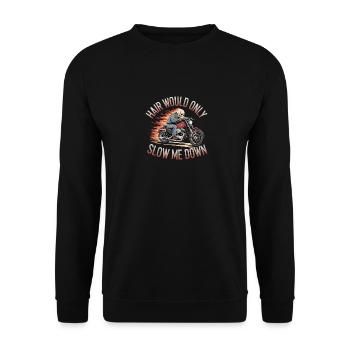 Motard chauve crâne motard graphique drôle - Sweat-shirt Unisexe - noir - Devant - Alina (178cm) & Michal (187cm)