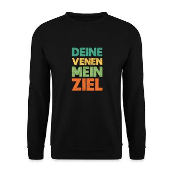 Deine Venen, Mein Ziel - Unisex Pullover - Schwarz - Vorne - Alina (178cm) & Michal (187cm)