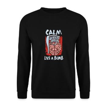 Calm as a bomb National - Unisex Sweatshirt - black - Front - Alina (178cm) & Michal (187cm)