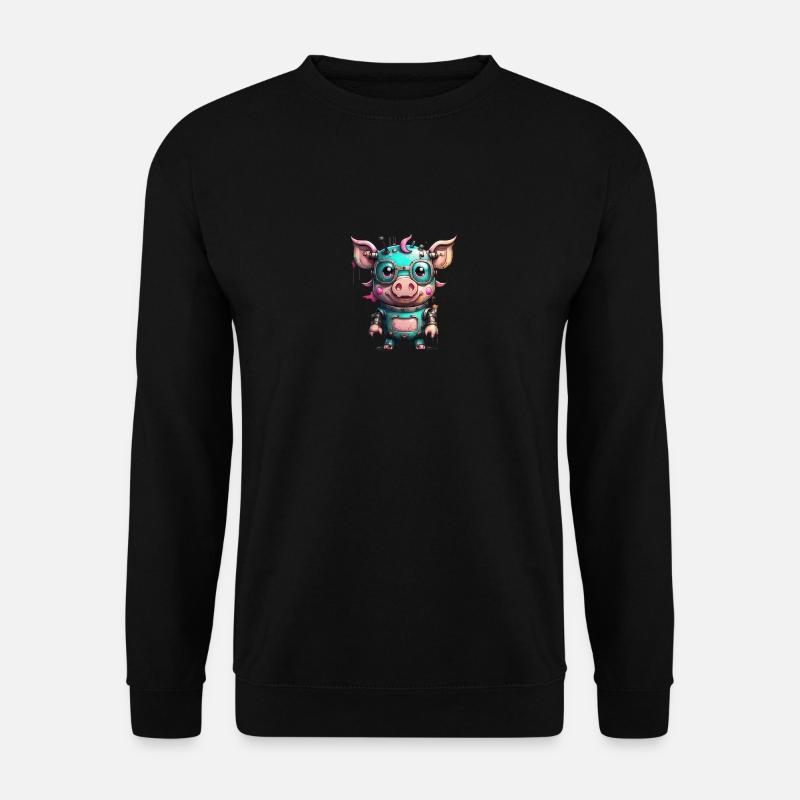 Robot Pig - Unisex Sweatshirt - black