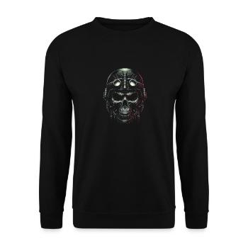 Pilotenschädel Pilot - Unisex Pullover - Schwarz - Vorne - Alina (178cm) & Michal (187cm)