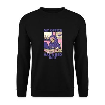 Mon bureau a un lit dedans - Home Office Humour - Sweat-shirt Unisexe - noir - Devant - Alina (178cm) & Michal (187cm)