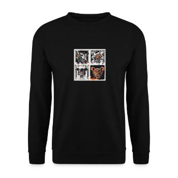 urban street 4 - Unisex Pullover - Schwarz - Vorne - Alina (178cm) & Michal (187cm)