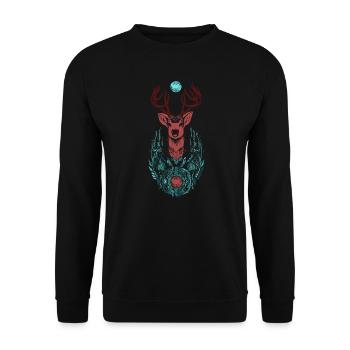 Le cerf - Sweat-shirt Unisexe - noir - Devant - Alina (178cm) & Michal (187cm)