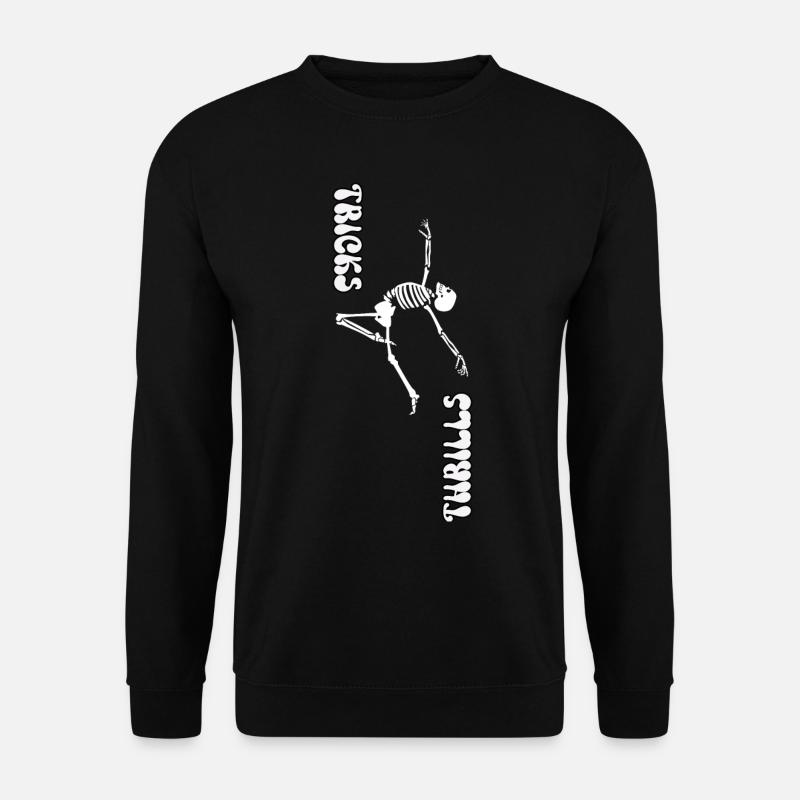 TRICKS ODER NERVENKITZEL, HALLOWEEN-SKELETTTANZ - Unisex Pullover - Schwarz