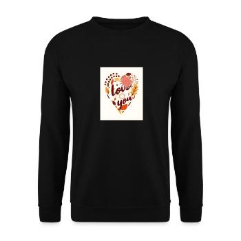 i love you - Sweat-shirt Unisexe - noir - Devant - Alina (178cm) & Michal (187cm)