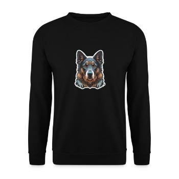 Schäferhund - Unisex Pullover - Schwarz - Vorne - Alina (178cm) & Michal (187cm)