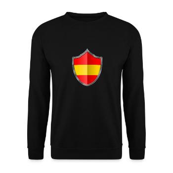 Spanien Flagge Wappen Silber 015 - Unisex Pullover - Schwarz - Vorne - Alina (178cm) & Michal (187cm)