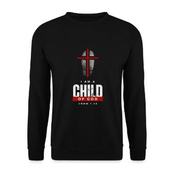 Child of God Cross red - Unisex Sweatshirt - black - Front - Alina (178cm) & Michal (187cm)