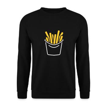 frites - Sweat-shirt Unisexe - noir - Devant - Alina (178cm) & Michal (187cm)