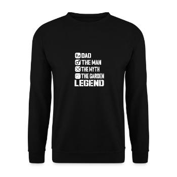 Papa der Mann der Mythos die Garten Legende Vatert - Unisex Pullover - Schwarz - Vorne - Alina (178cm) & Michal (187cm)