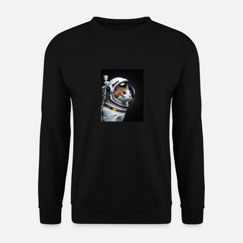 Katze als Astronaut - Unisex Pullover - Schwarz