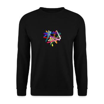 LOVE - kreuz und quer gewickelt - Unisex Pullover - Schwarz - Vorne - Alina (178cm) & Michal (187cm)