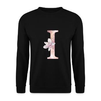 Buchstabe I - Unisex Pullover - Schwarz - Vorne - Alina (178cm) & Michal (187cm)