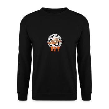 This Bat Pun Is Really Bat - Unisex Sweatshirt - black - Front - Alina (178cm) & Michal (187cm)