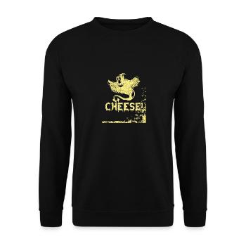 Vintage Spooky Ghost Cheese - Unisex Sweatshirt - black - Front - Alina (178cm) & Michal (187cm)