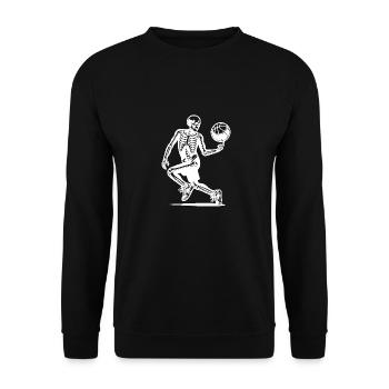 Sports de balle Halloween Squelettes Jouer au basket-ball - Sweat-shirt Unisexe - noir - Devant - Alina (178cm) & Michal (187cm)