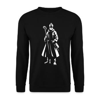 Nicholas of Myra – The saint of charity - Unisex Sweatshirt - black - Front - Alina (178cm) & Michal (187cm)