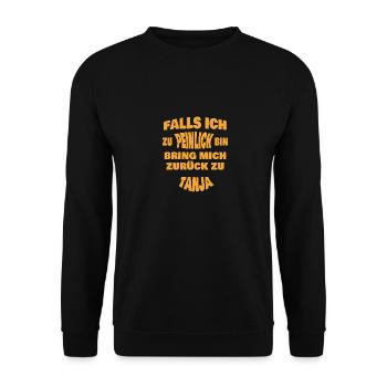 Zu peinlich zurück an Tanja - Unisex Pullover - Schwarz - Vorne - Alina (178cm) & Michal (187cm)