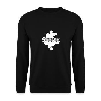 First name gift Jannik - Unisex Sweatshirt - black - Front - Alina (178cm) & Michal (187cm)