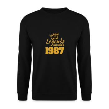 are 1987 - Unisex Pullover - Schwarz - Vorne - Alina (178cm) & Michal (187cm)