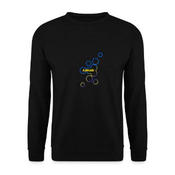Bienenwaben Adrien - Unisex Pullover - Schwarz - Vorne - Alina (178cm) & Michal (187cm)