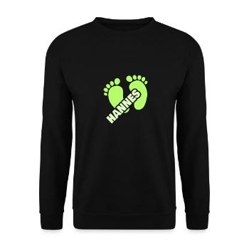 Hannes as a birth - Unisex Sweatshirt - black - Front - Alina (178cm) & Michal (187cm)