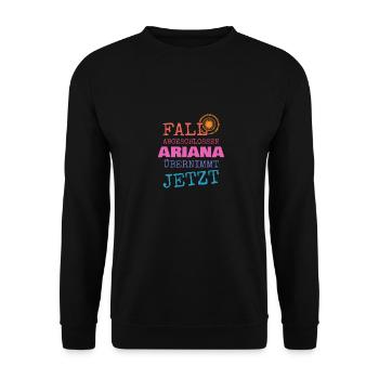 Vorname Ariana - Unisex Pullover - Schwarz - Vorne - Alina (178cm) & Michal (187cm)