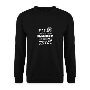 Vorname Harvey - Unisex Pullover - Schwarz - Vorne - Alina (178cm) & Michal (187cm)