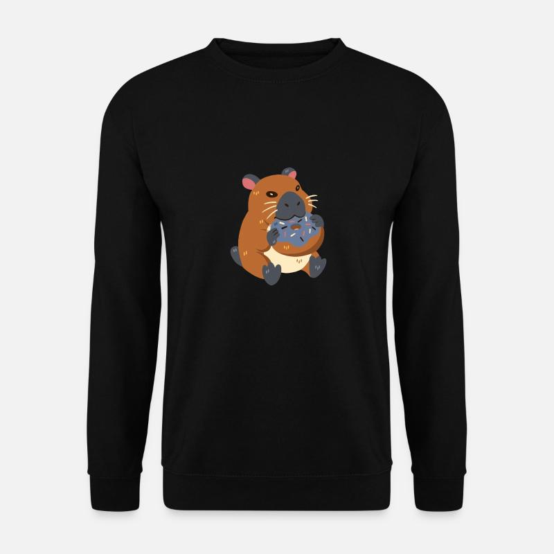Capybara with donut - Unisex Sweatshirt - black