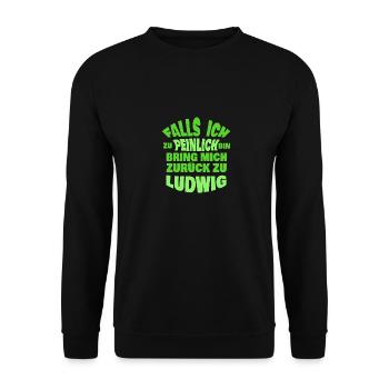 Ludwig as a bachelor party - Unisex Sweatshirt - black - Front - Alina (178cm) & Michal (187cm)
