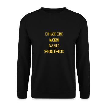 Keine Macken, nur Special Effects! - Unisex Pullover - Schwarz - Vorne - Alina (178cm) & Michal (187cm)