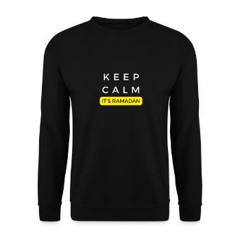 Keep Calm its Ramadan : text design for Ramadan - Unisex Sweatshirt - black - Front - Alina (178cm) & Michal (187cm)