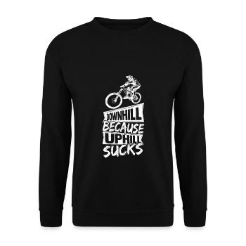 MTB Fahrrad Fans Rad Biker BMX Fahradfahrer Berg L - Unisex Pullover - Schwarz - Vorne - Alina (178cm) & Michal (187cm)