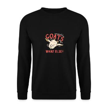 Ziegen was sonst? Lustiges Ziegendesign - Unisex Pullover - Schwarz - Vorne - Alina (178cm) & Michal (187cm)