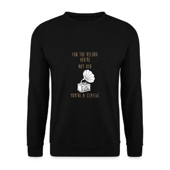 Vinyle - Sweat-shirt Unisexe - noir - Devant - Alina (178cm) & Michal (187cm)