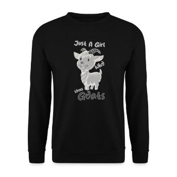 Just A Girl Who Loves Goats - Unisex Sweatshirt - black - Front - Alina (178cm) & Michal (187cm)