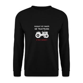 Risque de parler de tracteur - Sweat-shirt Unisexe - noir - Devant - Alina (178cm) & Michal (187cm)